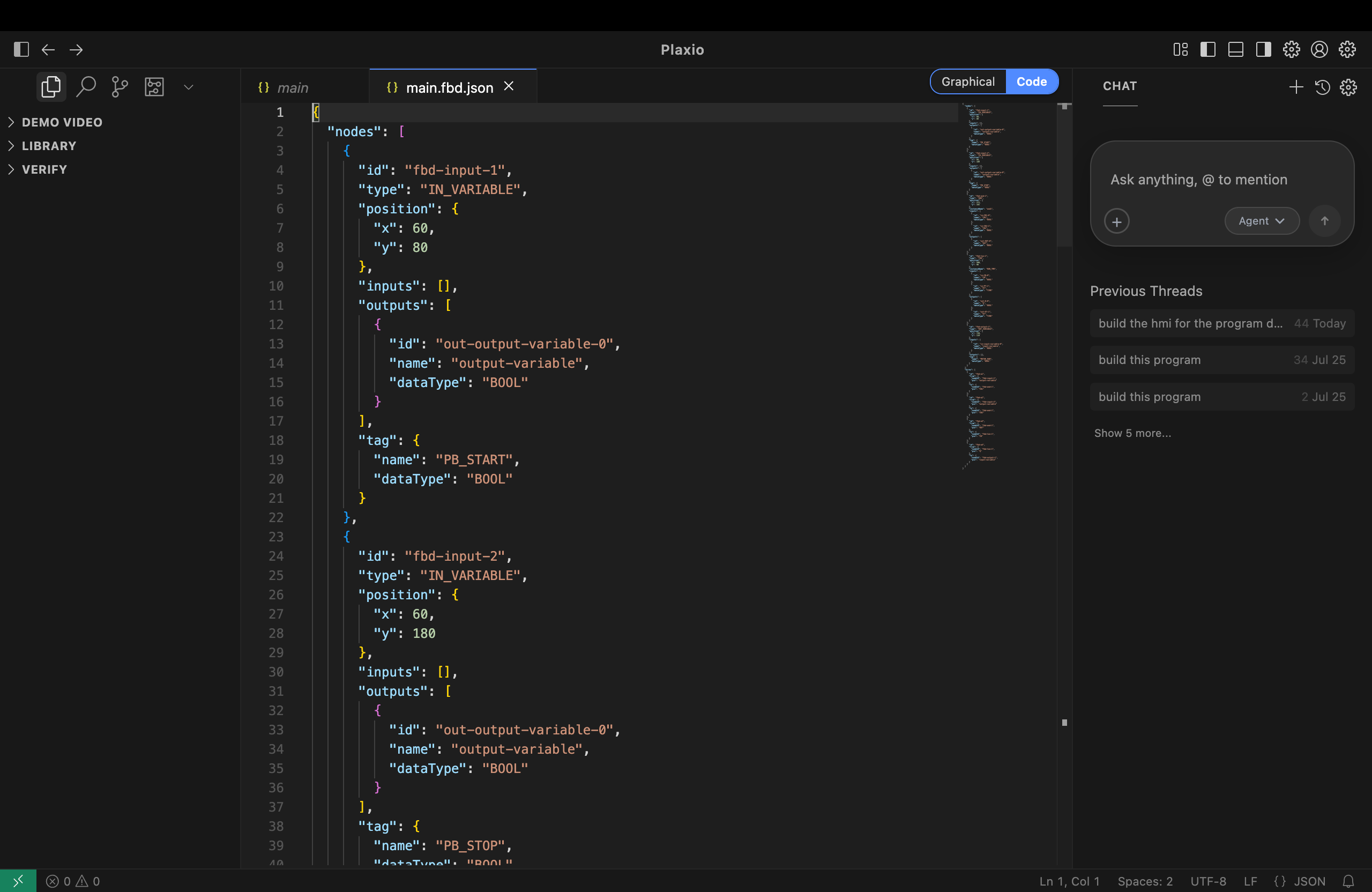 Plaxio feature: Graphical and code — always in sync
